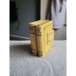 Vintage Leather Double Deck Playing Card Book Holder with Case vol 1 & 2 MCM